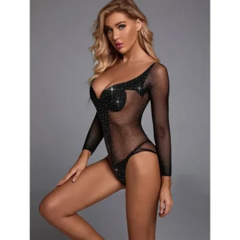 Black Midnight Mesh Jumpsuit