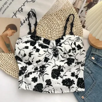 Multicolor Floral Padded Cami Bra