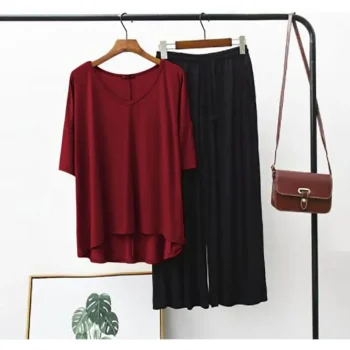 V-Neck Lounge Nightwear Two-Piece Set