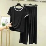 Minimal Contrast Edge Nightwear Two-Piece Set