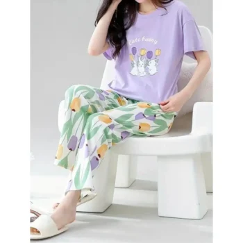 Cute Bunny Printed Nightwear Set